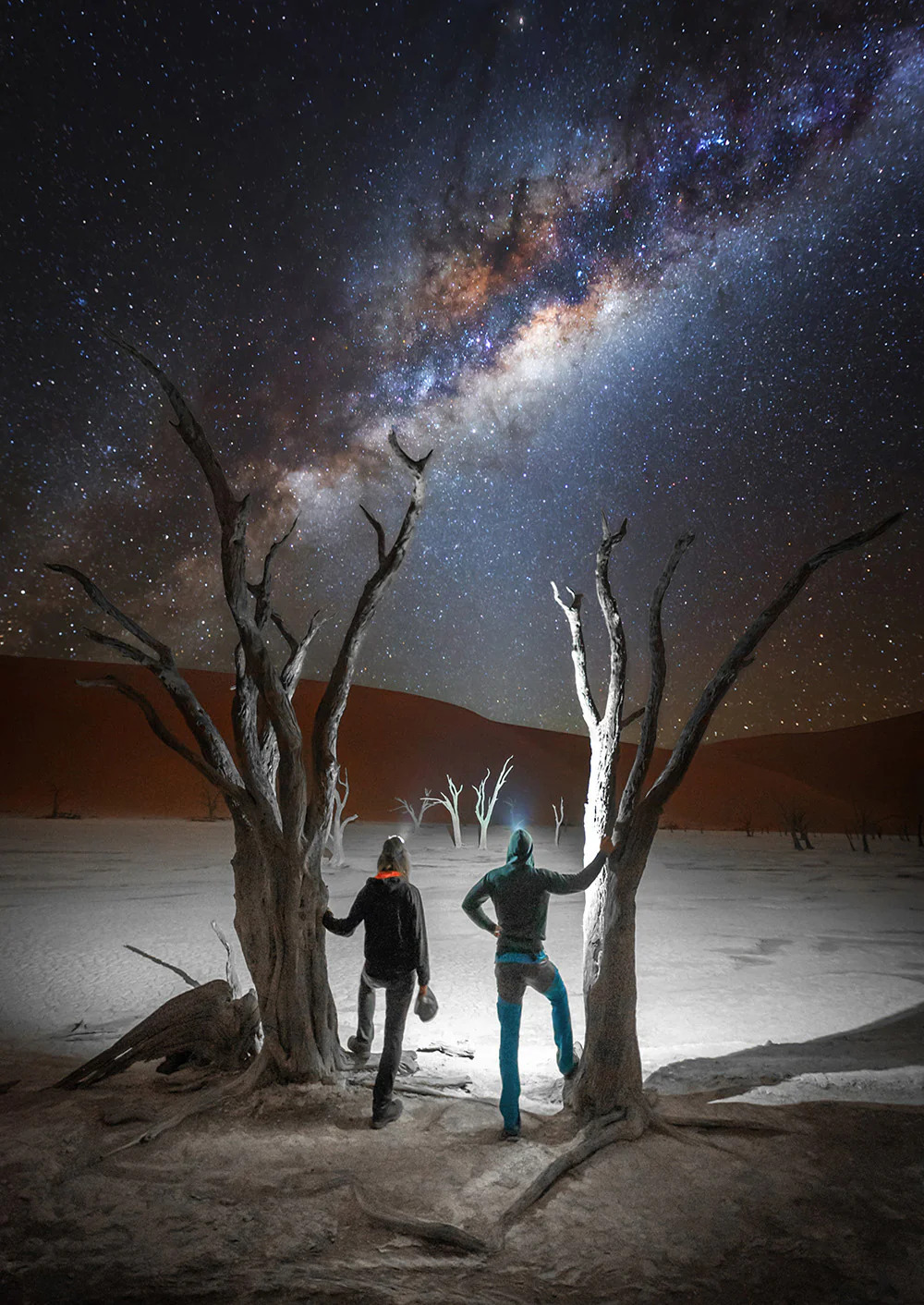Self portrait of Steffi Liebermann and a friend under the night sky viewing the Milky Way | Titled: Friends | ©2020 Steffi Liebermann